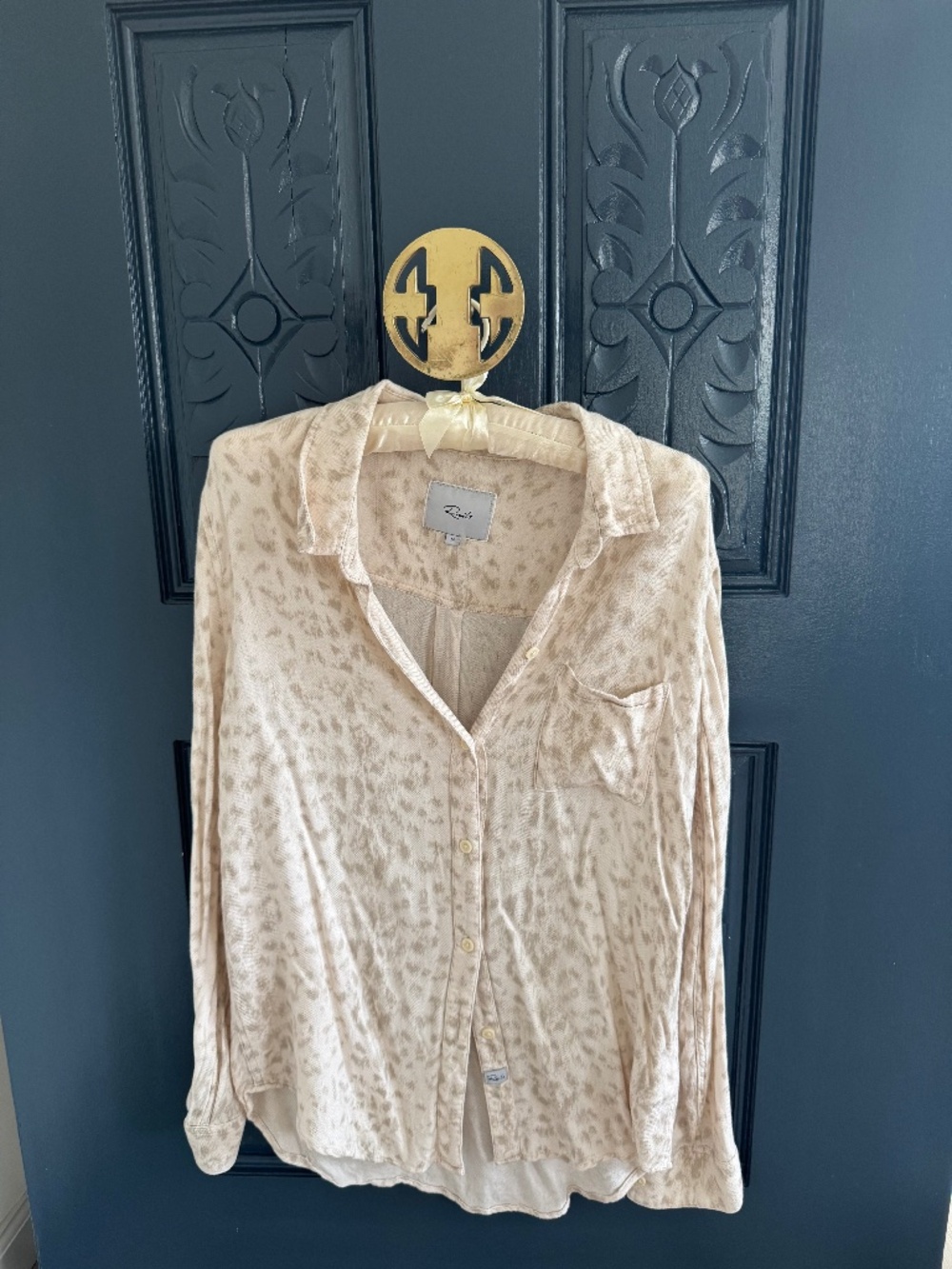 Rails animal print button down